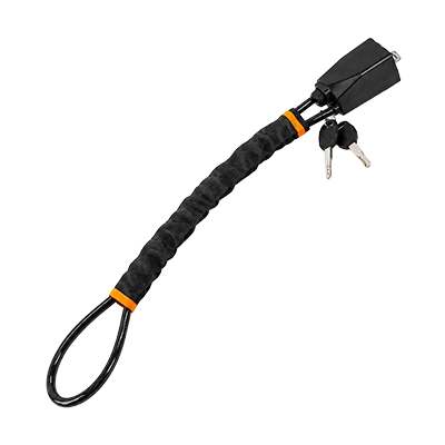 CarProtect Steering Wheel Lock with its keys on a white background